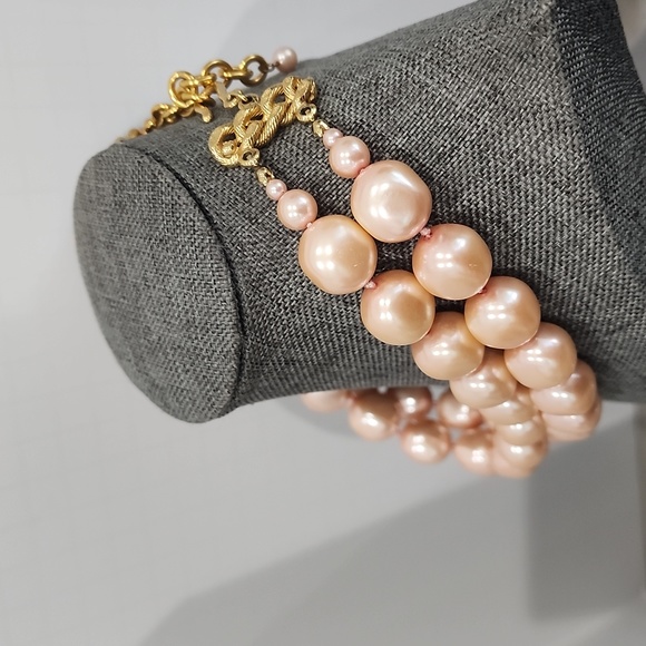 Vintage Hand-Knotted Double Strand Faux Pearl Necklace - 18" - Picture 12 of 13